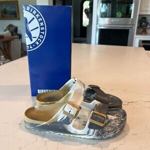 Birkenstock worn once Arizona Eva Glamour Gold Multi Size 41 Narrow  10 W 8.5 M